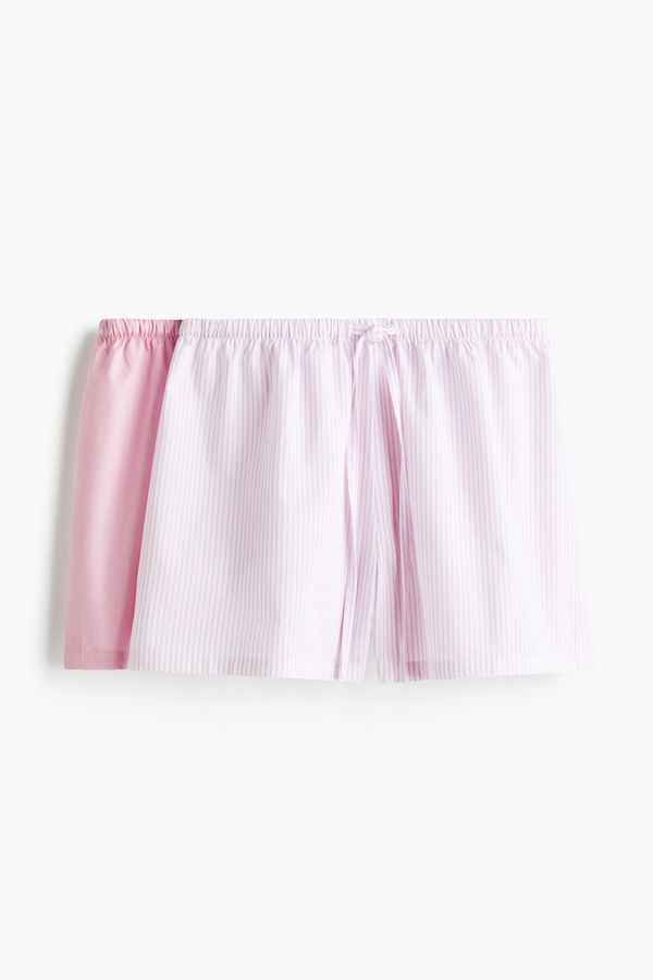 Pack de 2 shorts de pijama en popelina de algodón