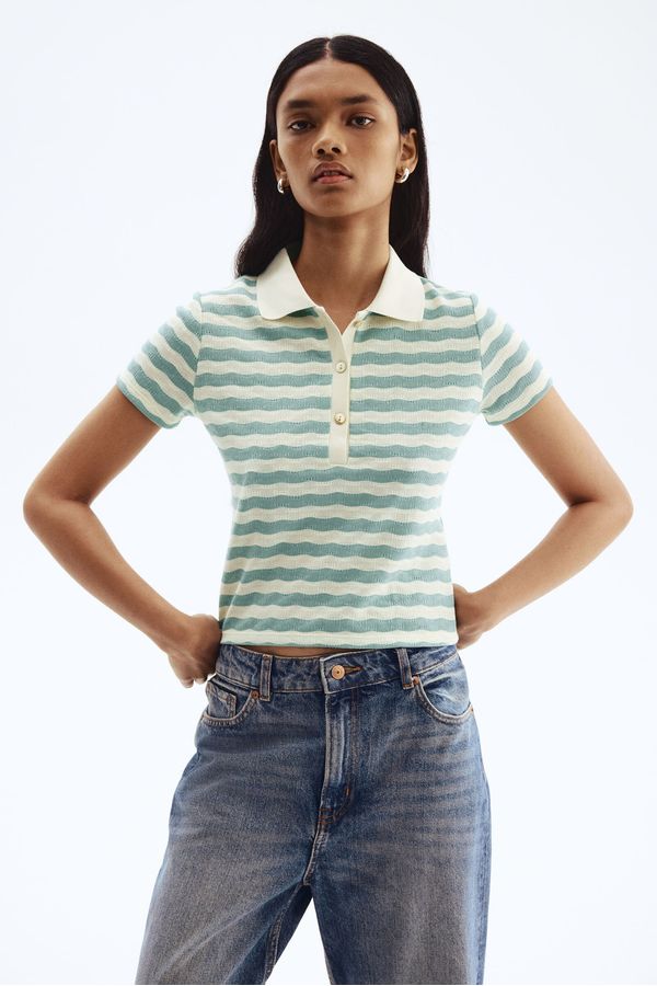 Camiseta estilo polo en tejido con textura