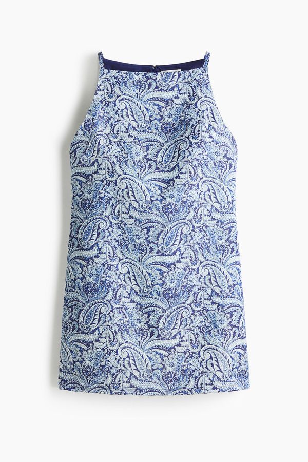 Vestido de tiras en mezcla de lino