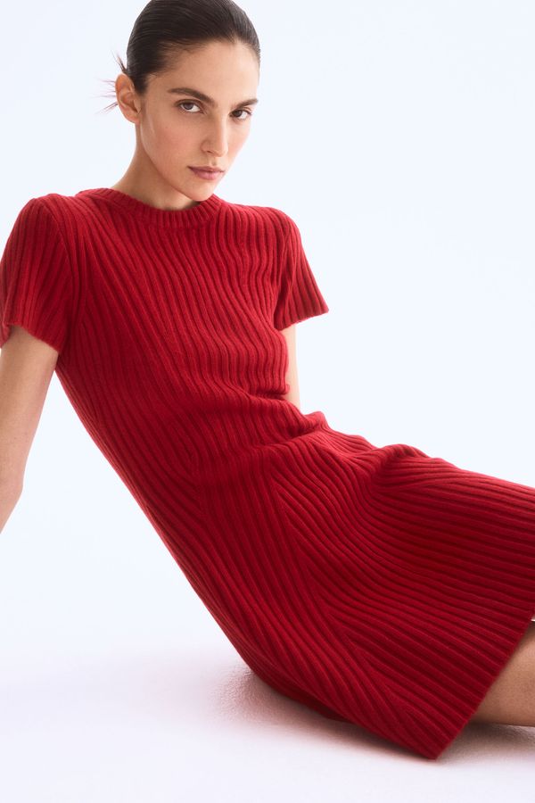 Vestido en tejido acanalado