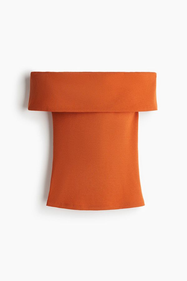 Top off-the-shoulder en punto de canalé