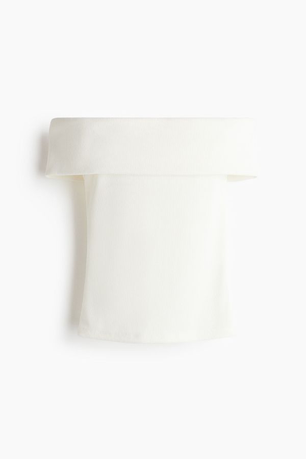 Top off-the-shoulder en punto de canalé