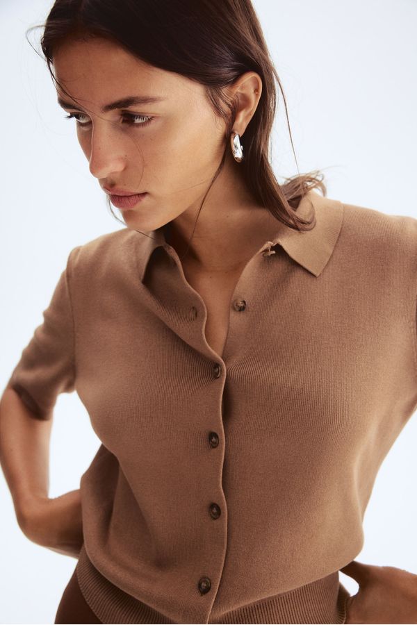 Saco cárdigan con cuello camisero
