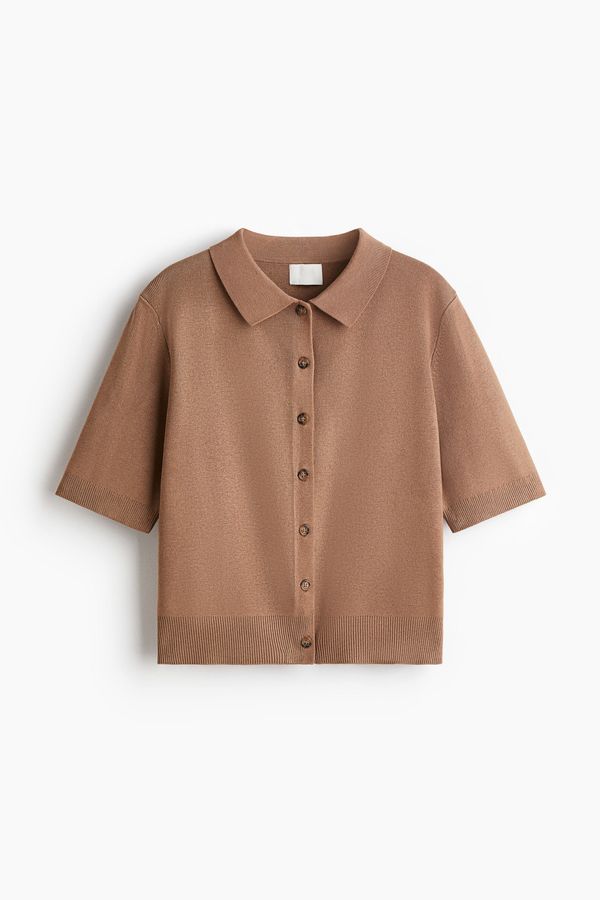 Saco cárdigan con cuello camisero