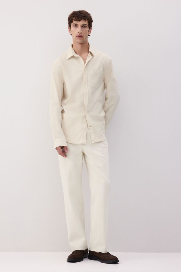 Camisa en mezcla de lino Regular Fit
